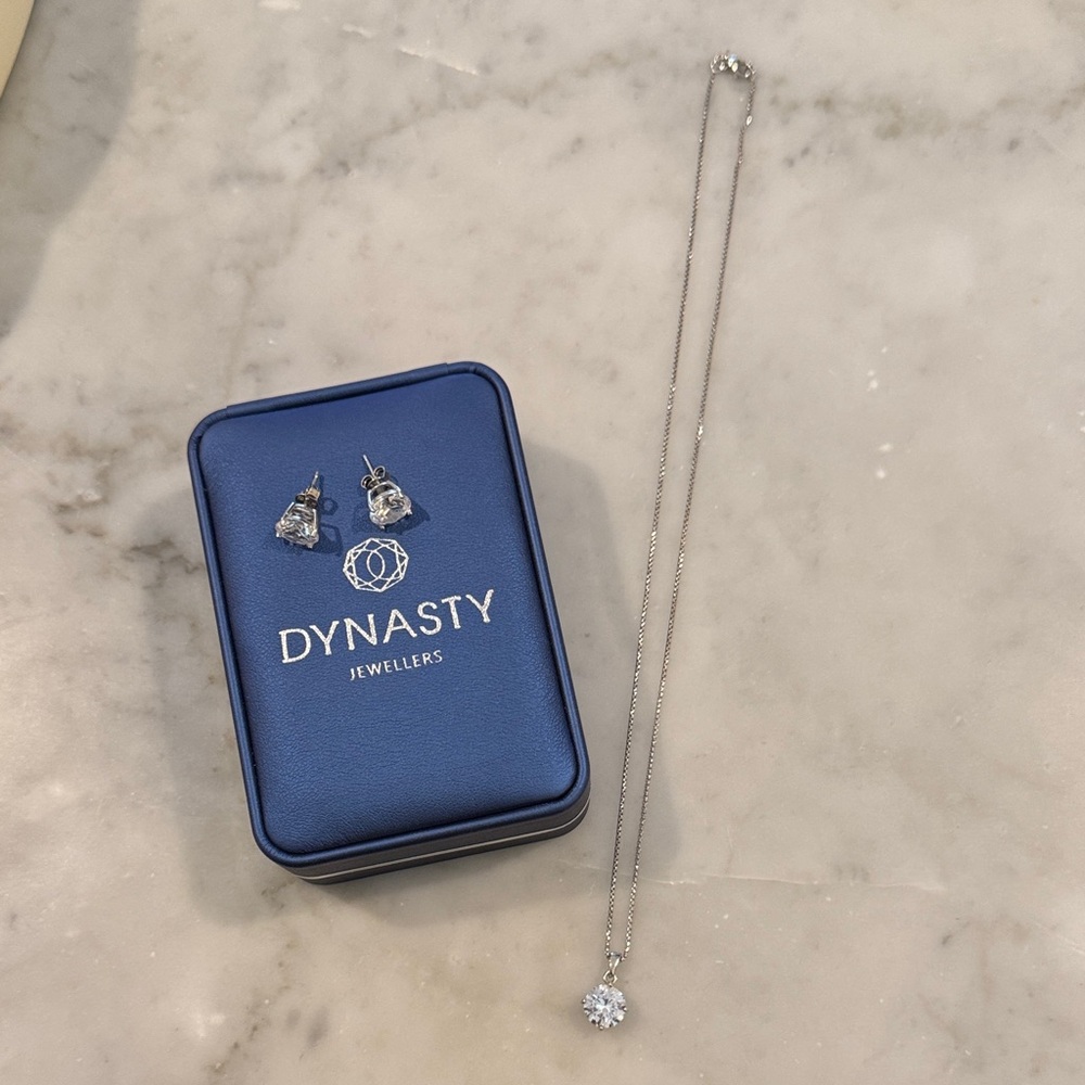 BRAND NEW NEVER WORN. Authentic Sterling Silver Earring and Necklace Set